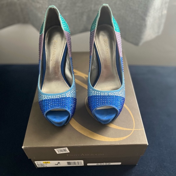 Enzo Angiolini Multi-colored Rhinestone Pumps - Picture 2 of 12